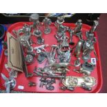 Silver Plated Cast Charles Dickens Figures - Mr Pickwick, The Violin Player, Hot Chestnut Seller