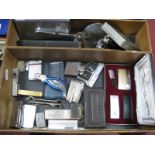 Thomas Turner and W. Watson Cut Throat Razors, Kingsway lighter set in case, novelty Ronson, Win and