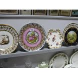 A.J. Meiling 'Pheasant' Paragon China Cabinet Plate, Limoges style cabinet plate, seven Rouard china