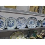 Herculaneum XIX Century Blue and White Plate, with pierced border, XIX Century Chinese blue and