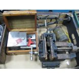 A Eclipse Magnetic Vice, (boxed), Shardlow micrometer, drills, vice, etc:- One Box