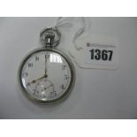 A Hallmarked Silver Cased Openface Pocketwatch, the white dial with black Arabic numerals and