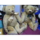 Two Merrythought 'Alpha-Farnell' Golden Plush Teddy Bear, including Teddy Centenary 2002, 64cm and