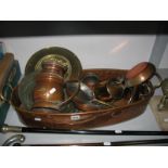 Oval Copper Fish Pan, tankards, graduated pans, Rabone tape, terrestrial globe, etc.