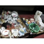 A Sylvac 'Pixie' Bowl, Capo di Monte figure, Shire horse, Avon novelty bottles, seated King