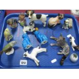 Goebel Playful Cat, Siamese cat, USSR Dachshund, Copenhagen frog on mound, Royal Worcester