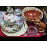 An Arthur Wood Bowl, Lord Nelson ware, cake plate, Crown Ducal teapot, Whitefriars style bowl with