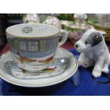 Adams Ironstone Breakfast Cup and Saucer, "Set Too"; together with a USSR dog.