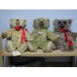 Three Modern Steiff Plush Teddy Bears, including Classic 1920 - all with growlers, 43cm and smaller.