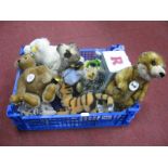 Approximately Twelve Modern Steiff Soft Bodied Animals, including Rupert (boxed), meerkat, elephant,