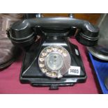 A 1940's Black Bakelite G.P.O. Telephone, FWR 56/2 1/232CB, with tray.
