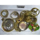 Costume Jewellery, including necklace, bangle, earrings, fob watch case, etc.