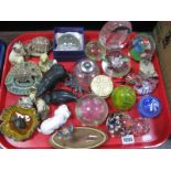 An Edinburgh Paperweight, other paperweights, Wade figures, etc Boma figures of a seal and a polar