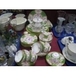Minton 4863.9 Teapot, seventeen matching plates, seven cups, six saucers, sugar, cream, egg cups,
