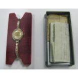 An "Everite" Hallmarked 9ct Gold Ladies Watch, dial abraded, on "Everite, 9ct Metal Core" watch