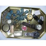 A Mixed Lot of Assorted Gent's Wristwatches and Costume Jewellery including a Vesta stamped "E.P.N.