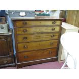 A XIX Century Mahogany Chest, with five graduated drawers, on bracket feet.