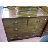 An Early XIX Century Mahogany Chest of Drawers, with crossbanded top, two small and two long