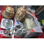 A Lurpak Butter Dish, Ringtons butter dish, Japanese tea service, etc:- One Tray