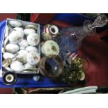 XX Century Porcelain Door Knobs, decorated with flowers, pair of Japanese vase etc:- One tray