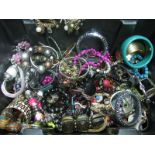 Costume Jewellery, including beads, bangles, etc:- One Box