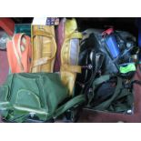 A Hideonline Leather Holdall, ladies bags, etc:- Two Boxes