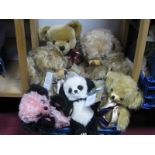 Eight Merrythought Soft Bodied Plush Teddy Bears, including Happy Cheeky, Cheeky Alpaca, Cheeky