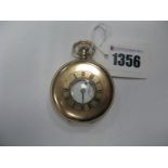 A 9ct Gold Cased Half Hunter Pocketwatch, the white dial with black Roman numerals and seconds