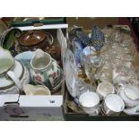 Glassware, Coclough China part tea service etc:- Two Boxes