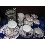 Allerton's 'Gaudy Welsh' Part Tea Service, a Victorian tea set, printed and painted decoration of