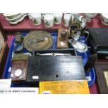 Masonic Ephemera, including case, apron, paperwork, scales, desk blotter, plated tankard and loose