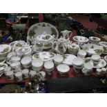 A Large Dinner Tea-Coffee Service (Newcastle Upon Tyne China) decorated with hunting scenes.