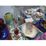 A Royal Doulton 'Vanity' Figurine, Hummel figures, 1940's jug, studio pottery shallow dish and