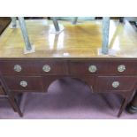 A XIX Century Mahogany Sideboard, with a crossbanded top with two long drawers over two smaller