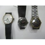 Segisa; A Gold Plated Cased Wristwatch, the signed dial with black and red Arabic numerals and