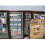 Sporting Profiles, F.A. Cup Final programmes, cards in four display frames, concrete football boots,