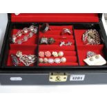 Diamanté Open Heart Pendant, bracelets, cross earrings, beads, bangle, dress rings, etc, contained