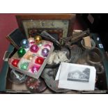 Christmas Decorations, water jug, photograph frame etc:- One Box