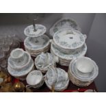 Royal Albert 'Silver Maple' Dinner and Tea Service, of approximately seventy seven pieces, gilt