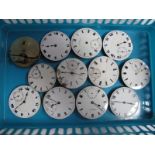 Twelve Assorted Pocketwatch Dials/Movements, all with Roman numerals, some with seconds subsidiary