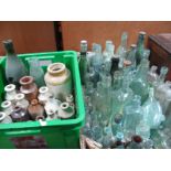 Vintage Bottles, including mineral water, beer, chemists, inkwells, etc; (Sheffield, Oughtibridge,