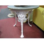 A XIX Century White Painted Cast Iron Pub Table, with the name (Geo. Allinson-Sons, Furnishes,