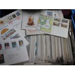 A Box of Over 200 G.B. Guernsey and Isle of Man First Day Covers from 1973, most covers duplicated.