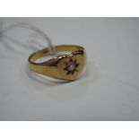 A Diamond Set Dress Ring, the heart shape panel star set to the centre with an old cut stone,