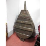 A Large Pair of XIX Century Blacksmiths Bellows, with iron nozzle, leather studded body,