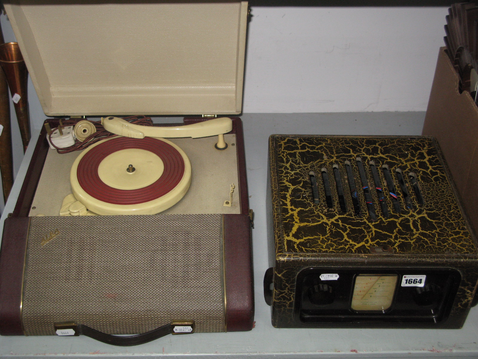 An 'Alba' Record Player, circa 1950's, plus a similar period McMichael radio.