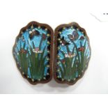 A Late XIX Century Japanese Cloisonné Enamel Buckle, colourfully decorated with flowers and