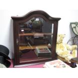 A Mahogany Dome Topped Wall Display Cabinet, with two inner shelves 66cm high x 57.5cm wide.