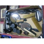 Ebony Hand Mirrors, glove stretchers, brushes, shoe horn, etc:- One Box