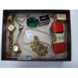 A Mixed Lot of Costume Jewellery and Watches; including a "LACO" Gold Plated Ladies Miniature